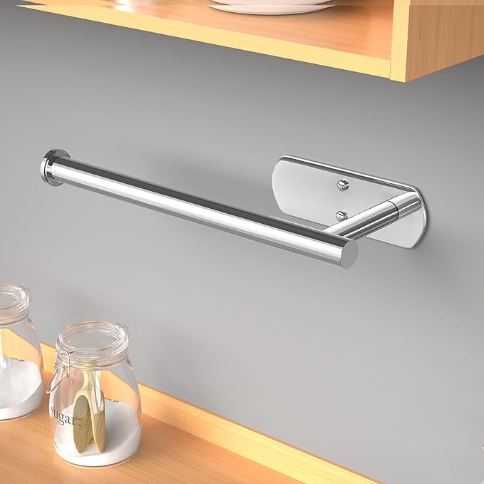 VAEHOLD Self Adhesive Paper Towel Holder Under Cabinet Mount, Wall Mounted - Image 6