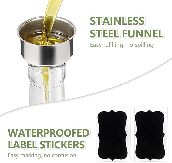 Leaflai 17oz Olive Oil Dispenser Bottle, 500ml Oil & Vinegar Cruet - Image 5