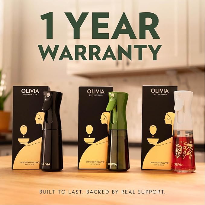 OLIVIA Oil Sprayer for Cooking, 200ml Glass Olive Oil Sprayer, Continuous - Image 3