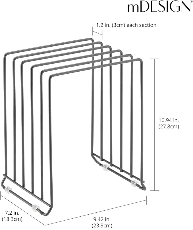 mDesign Pot Lid and Pan Rack — Metal Wire Rack - Image 3