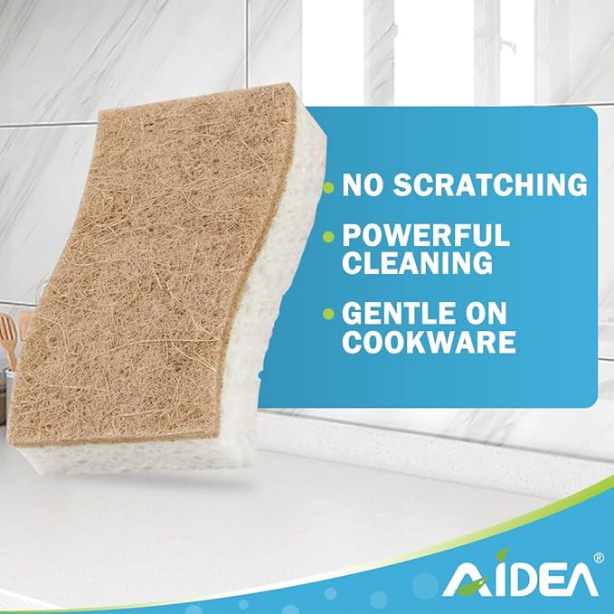 AIDEA Sponges Kitchen, Dish Sponges Non Scratch, Natural Sponge - Image 6