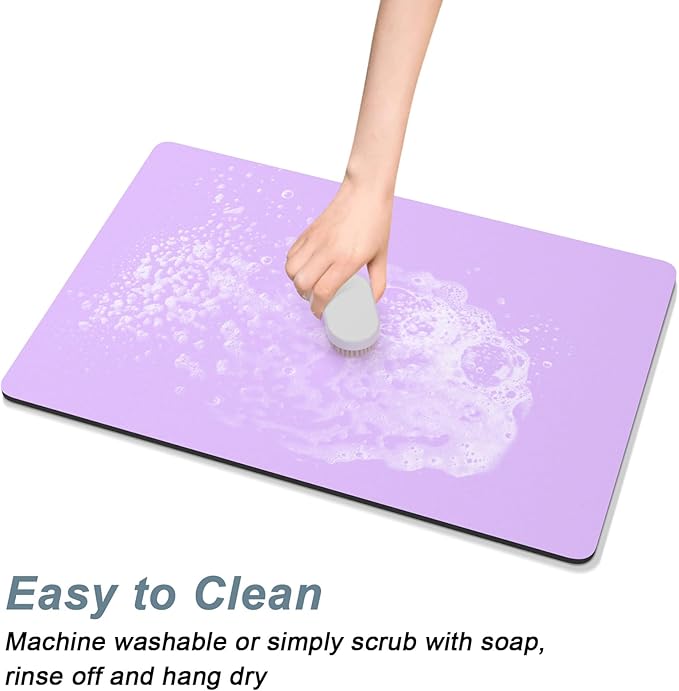 Rnivvi Coffee Mat, Hide Stain Rubber Backed Absorbent Dish Drying Pad - Image 5