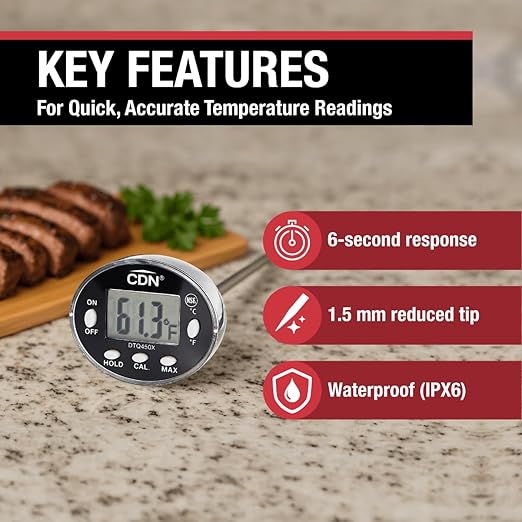CDN Waterproof Digital Thermometer Long 4.75" Stem, NSF Certified, Brewing - Image 2