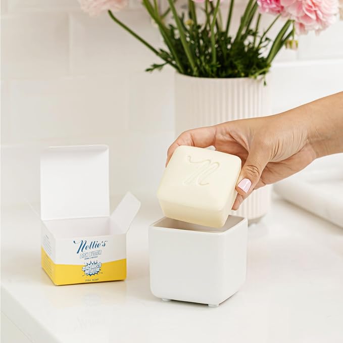 Nellie's Dish Butter Refill - Semi-Solid Zero-Waste Dish Soap Block Alternative - Light Spruce Scent - Easy Refill for Dish Butter Container - (1 Pack) | Phosphate-Free & Septic-Safe, Fits Nellie's Dish Butter Ceramic Container, Made in Canada