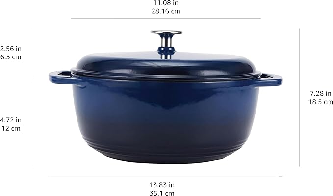 Amazon Basics Enameled Cast Iron Dutch Oven Pot - Image 4