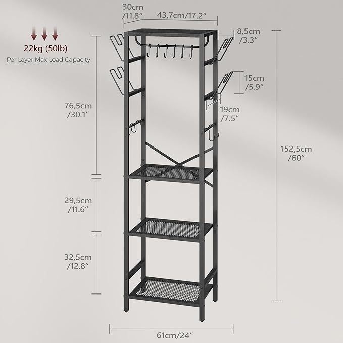 MAHANCRIS 4-Tier Pot Rack, Pots and Pans Organizer - Image 3