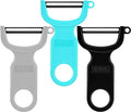 Original Vegetable Fruit Peeler Carbon Steel Blade 3 Pack Grey/Blue/Black… by KITCHPOWER