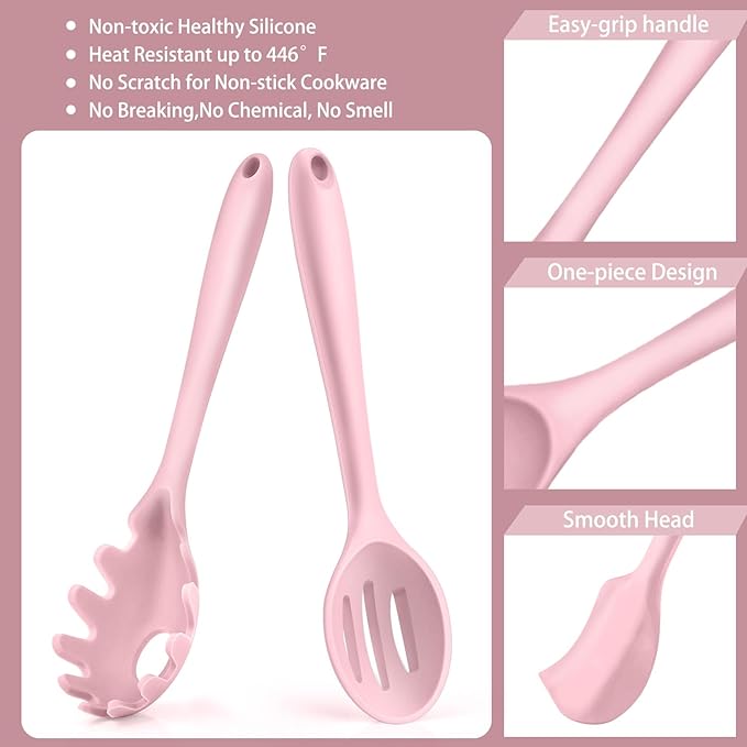 P&P CHEF Silicone Cooking Utensils Set of 7, Heat-proof Kitchen Utensils Set - Image 3