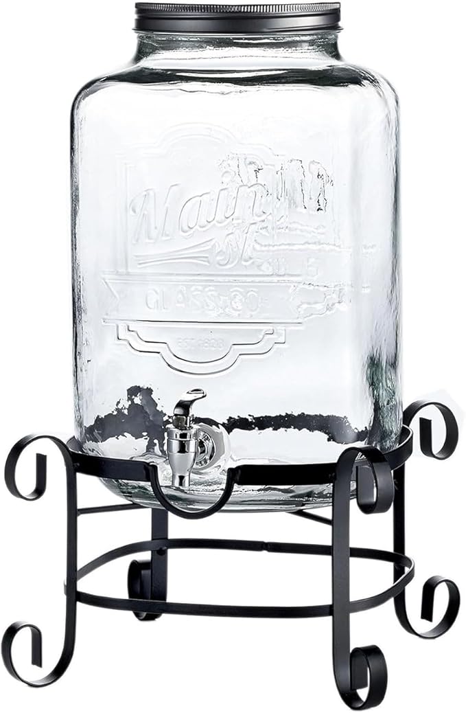 Style Setter Beverage Dispenser Cold Drink Dispenser w/ 3-Gallon Capacity Glass - Image 2