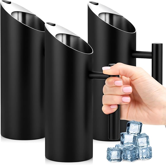 Funnymoom 3 Pack 35oz/1.0l Stainless Steel Water Pitcher Modern Metal Pitcher by Funnymoom