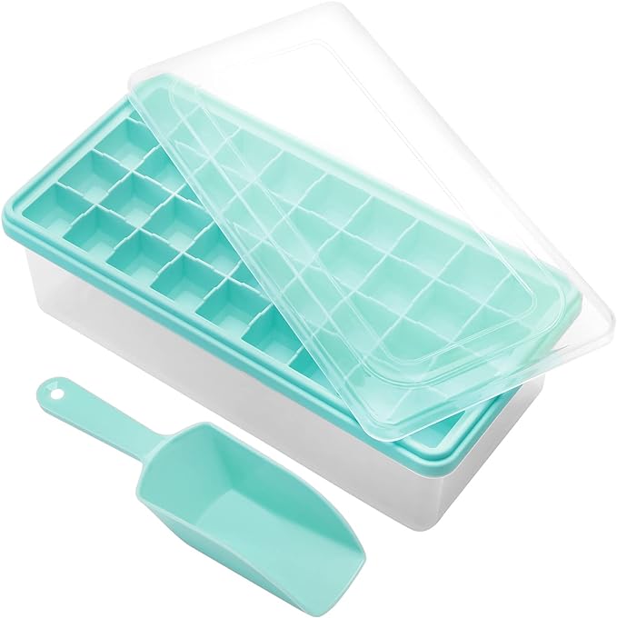 Silicone Ice Cube Tray with Leak-Proof Lid & Storage Bin by CZWLHG