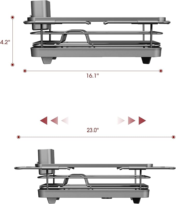 Sakugi Extendable Dish Drying Rack Over Sink - Image 3