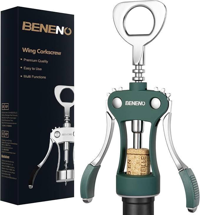 Beneno Wine Opener, Zinc Alloy Premium Wing Corkscrew by Beneno
