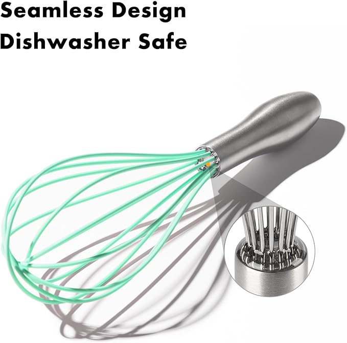 OYV 10-Inch Teal Silicone Whisk, Heat Resistant 480°F Kitchen Whisk - Image 4