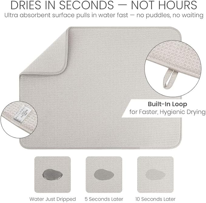 Bellemain XL Dish Mat Microfiber Dish Drying Mat, Super absorbent - Image 5