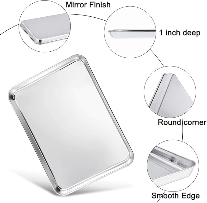 TeamFar Baking Sheet with Cooling Rack, Stainless Steel Half Size Cookie Sheet - Image 4