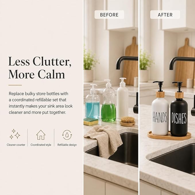 Glass Soap Dispenser for Kitchen Sink and Bathroom - Image 2