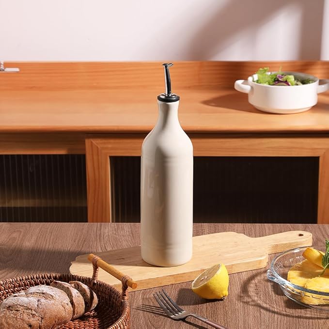 Sweejar Large Ceramic Olive Oil Dispenser Bottle, Opaque Oil Cruet Protects to - Image 4