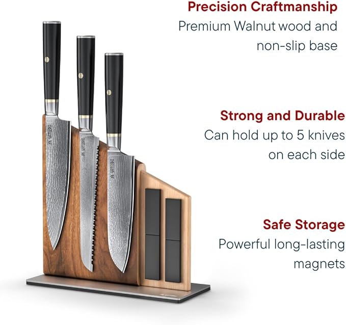 Yatoshi Knives Magnetic Kitchen Knife Block Set - Image 6