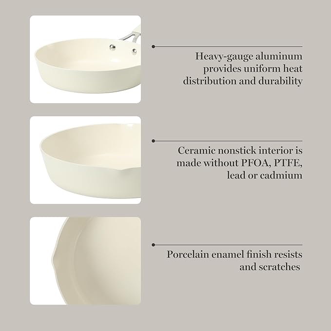 Martha Stewart Heathland 9.5 Inch Aluminum Cookware Non-Toxic Premium Ceramic - Image 4