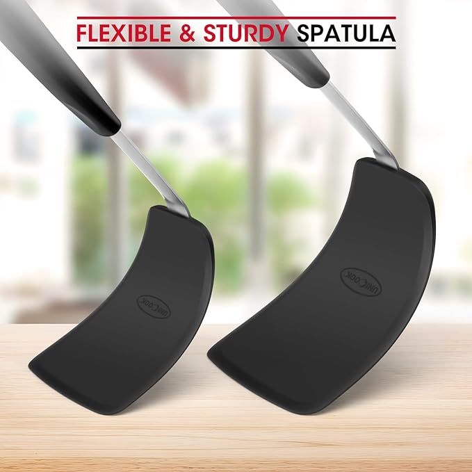 Unicook 2 Pack Flexible Silicone Spatula, 600F Heat Resistant, Crepes and More - Image 5
