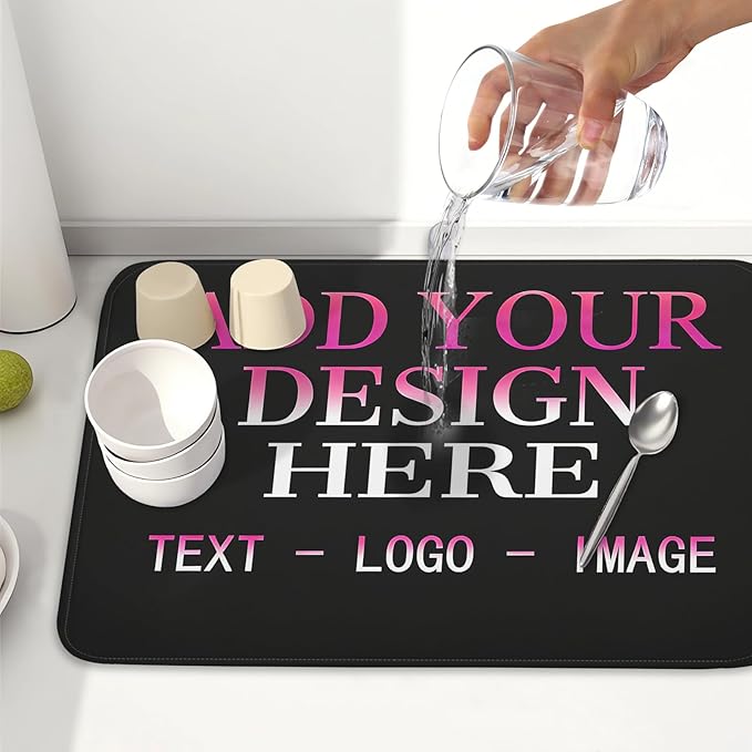 Custom Personalized Dish Drying Mat 18x24 Inch Customized Drying Mats - Image 6