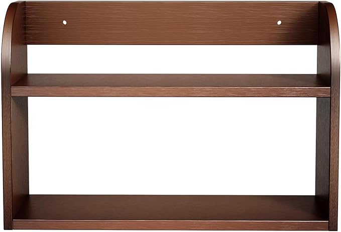 ROMGUAR CRAFT 2 Tier Bamboo Spice Rack, Countertop or Wall Mounting Wood Spice - Image 7