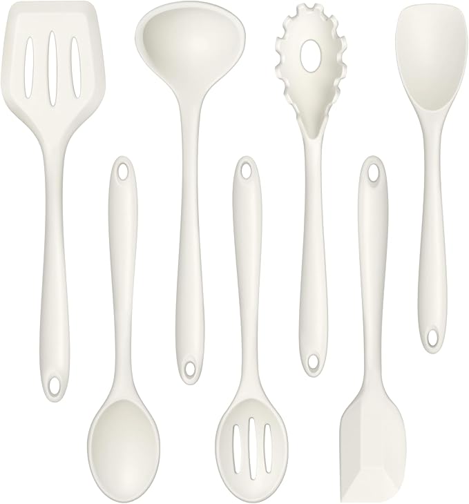 TeamFar Silicone Cooking Utensils Set, 7-Piece Heat Proof Kitchen Utensils Set by TeamFar
