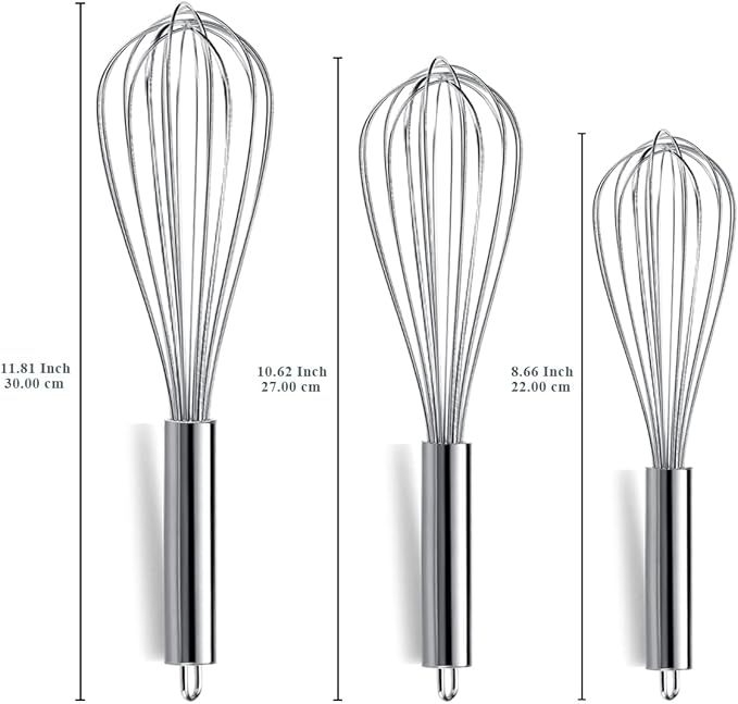 Berglander Whisk Set Pack of 3, Stainless Steel Whisks - Image 2