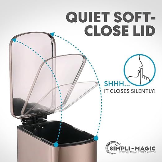 SIMPLI-Magic 6L/1.6G Stainless Steel Bathroom Trash Can - Image 4