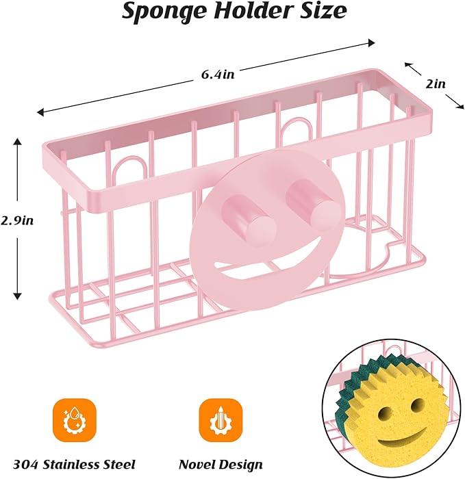 MURLONG Sponge Holder Smiley Face, Sink Caddy, Sink Organizer - Image 2