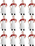 12 Pcs Bib Bulk White Aprons for Women Men Adult Girls Unisex by TSDSTORY