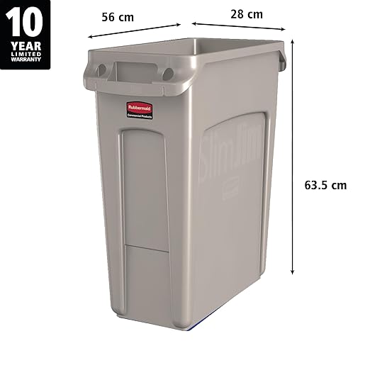 Rubbermaid Commercial Products SLIM JIM Plastic Rectangular Trash/Garbage - Image 2