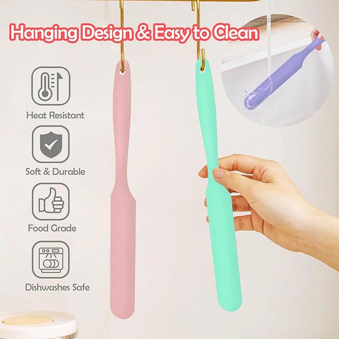 4Pcs Jar Spatula Silicone Long Scraper, Food-grade Cream Spatulas, - Image 4