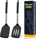 2 Pack Silicone Spatula Set, Solid & Slotted Turner by Unknown