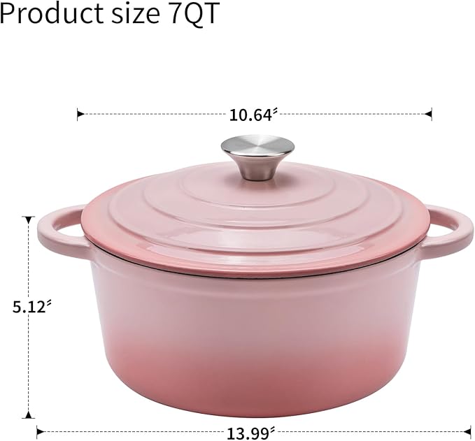 Enameled Cast Iron Dutch Oven - 7QT Pot - Image 3
