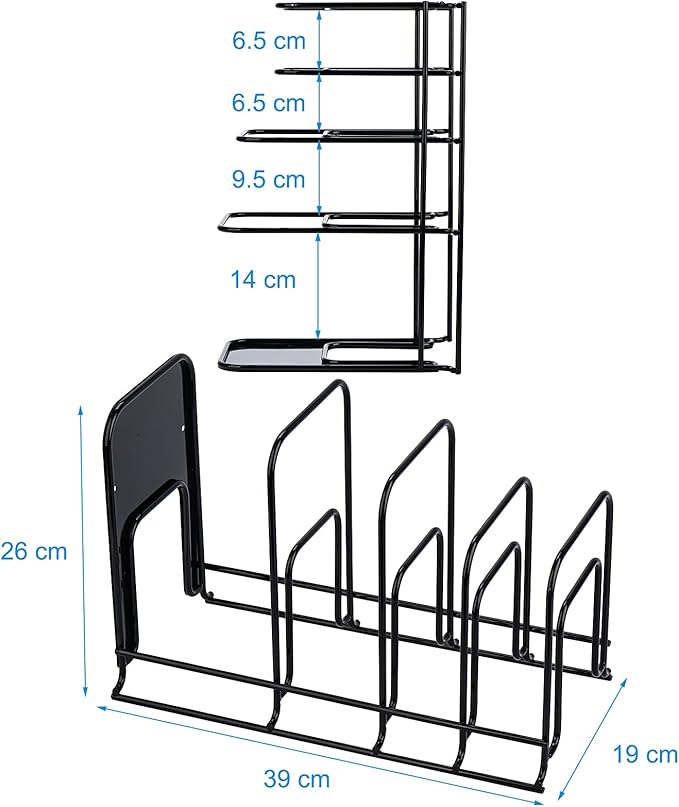 Toplife 2 Pack Heavy Duty Pan Organizer, 5 Tier Pot and Pan Organizer Rack - Image 2