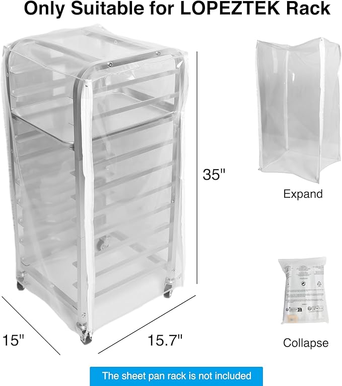 lopeztek Bakery Rack Exclusive Dustproof Cover, Non-Generic - Image 2