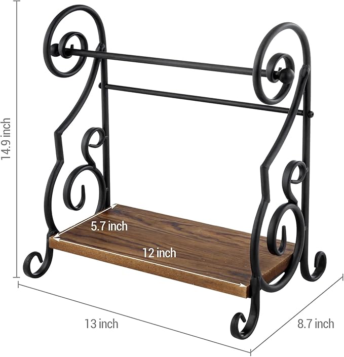 MyGift Black Metal Countertop Paper Towel Holder - Image 7