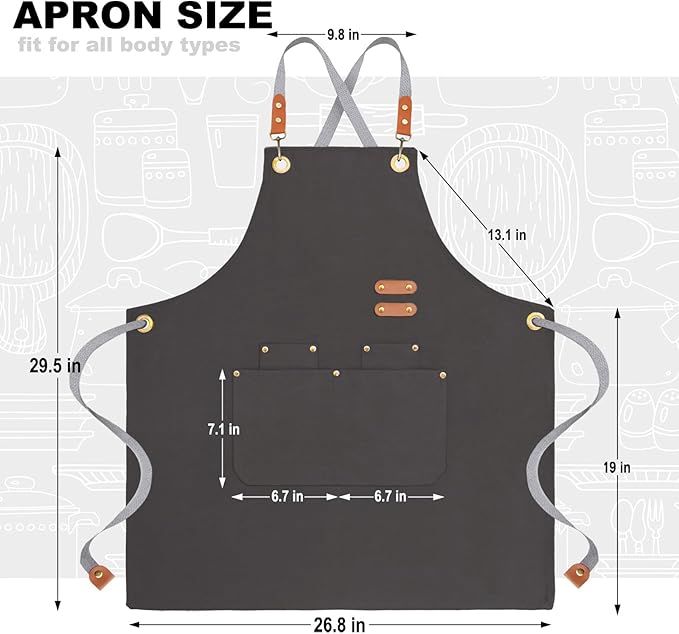 BeLuyi chef apron bib tool apron - Image 2