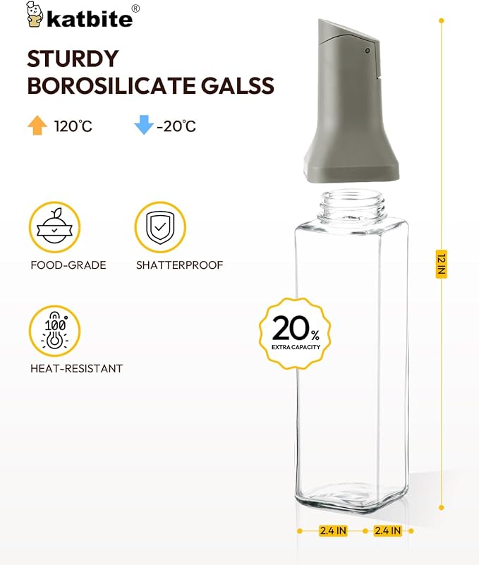 katbite 16oz Glass Olive Oil Dispenser Bottle - Image 4