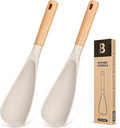 Cooking Spoon for Nonstick Cookwares, Wood Handle Spoon for Mixing, and Scrape by BADIANO