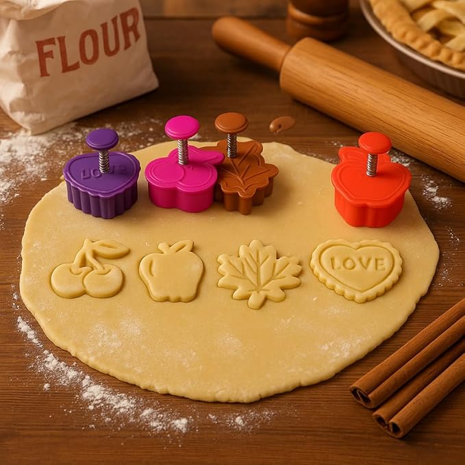 Mrs. Anderson's Baking Pie Crust Cookie Cutters, Spring-Action Embossing Cutters - Image 4