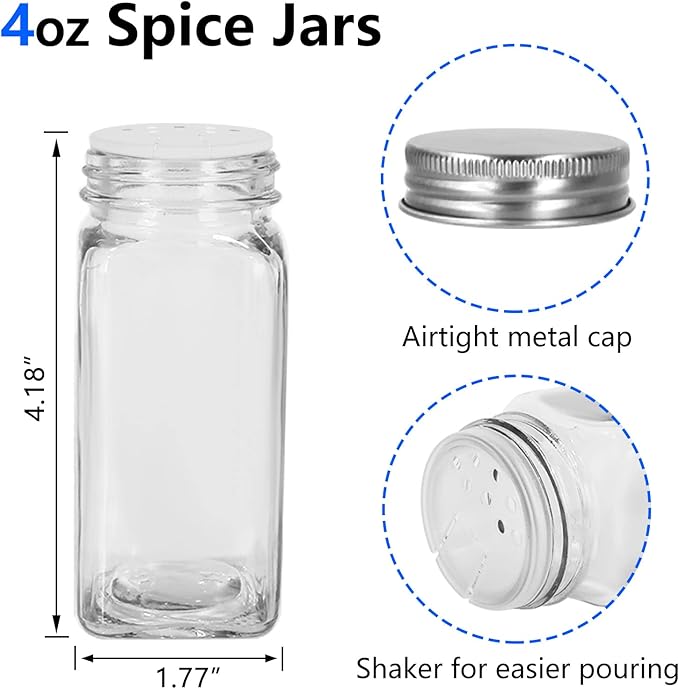 Keketin 30 Pack Glass Spice Jars 4 oz - Image 3