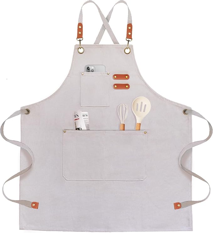 OUNLEN Chef Apron for Men Women Canvas Aprons by OUNLENAPRON