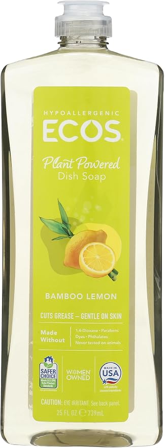 ECOS, Dish Soap Bamboo Lemon, 25 Fl Oz