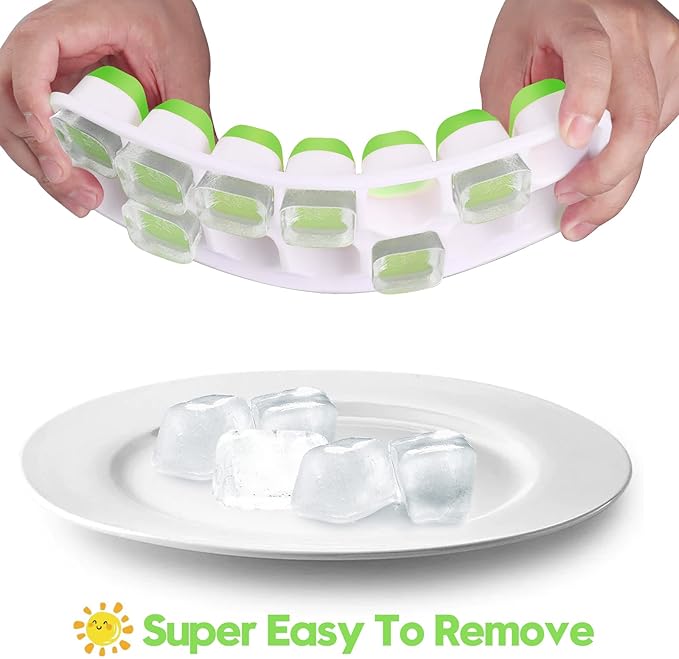 Silicone Ice Cube Tray, 4 Pack Easy-Release & Flexible 14-Ice Cube Trays - Image 2