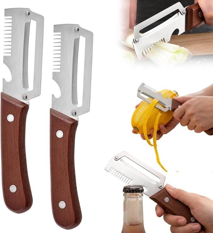 2Pcs Multi-Functional Vegetable Peeler, Ultra-Sharp Stainless Steel Blade by Teamoda
