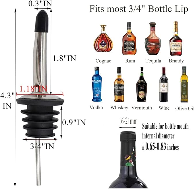 Pafusen 24 Pack Liquor Bottle Pourers, Liquor Pour Spout - Image 4