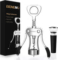 Beneno Wine Opener with Silicone Leak Proof Wine Vacuum Stopper, Zinc Alloy by Beneno